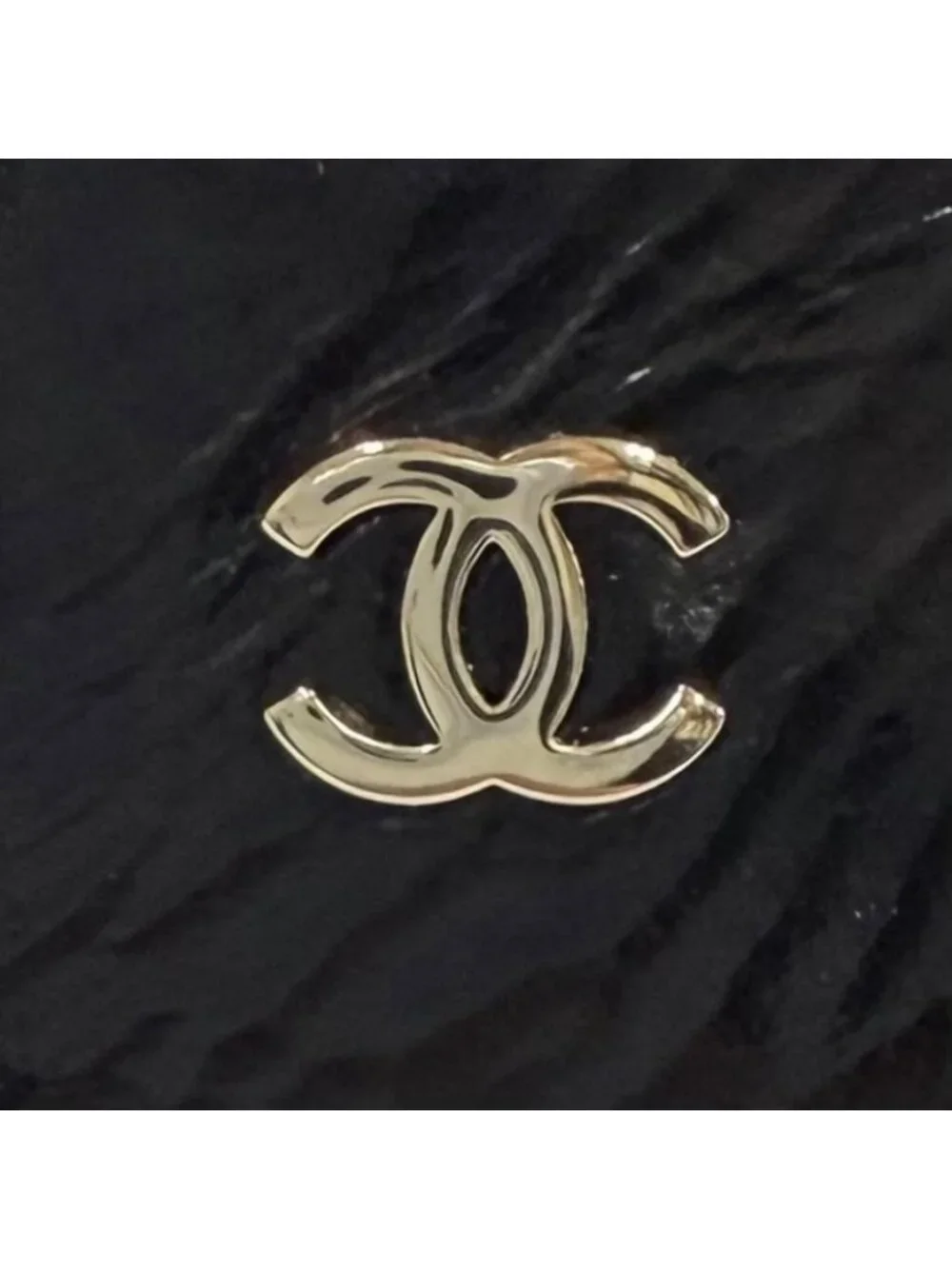 Chanel CC Logo Belt Design Leather Pumps Black Heel
